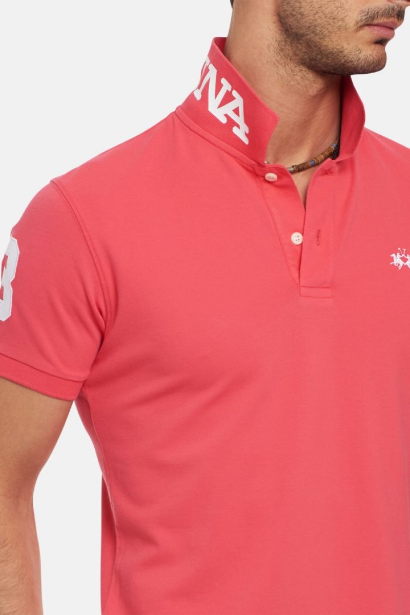 Polo La Martina Slim-fit Stretch Piqué Hombre Coral Chile | JVA-6356