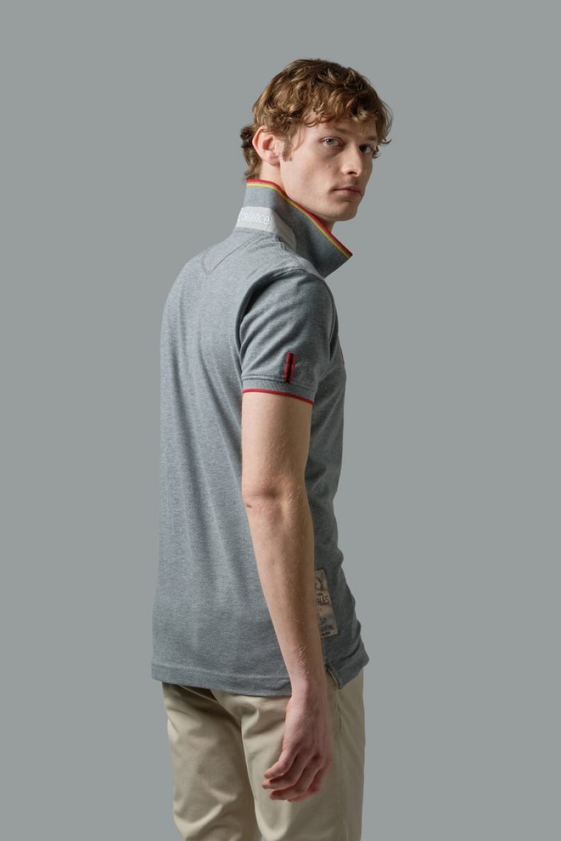 Polo La Martina Stretch Piqué Hombre Gris Chile | LCZ-0779