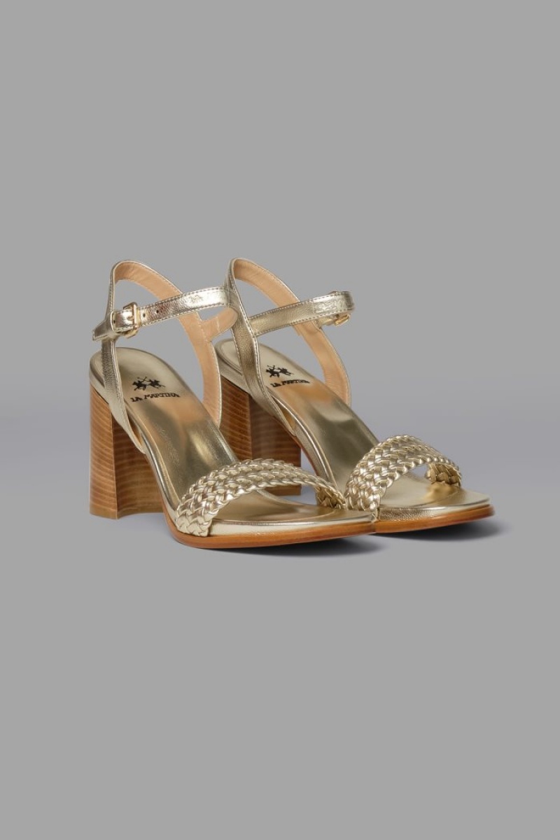 Sandalias La Martina Metallic-look Mujer Plateadas Chile | BKZ-0625