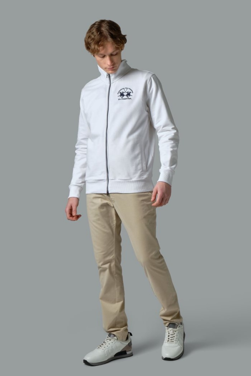 Sudadera La Martina Brushed Cotton Hombre Blancas Chile | BVZ-4994