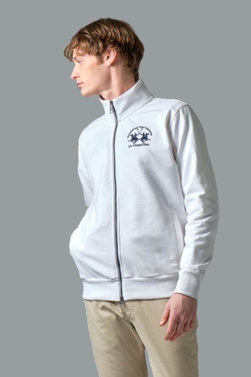 Sudadera La Martina Brushed Cotton Hombre Blancas Chile | BVZ-4994