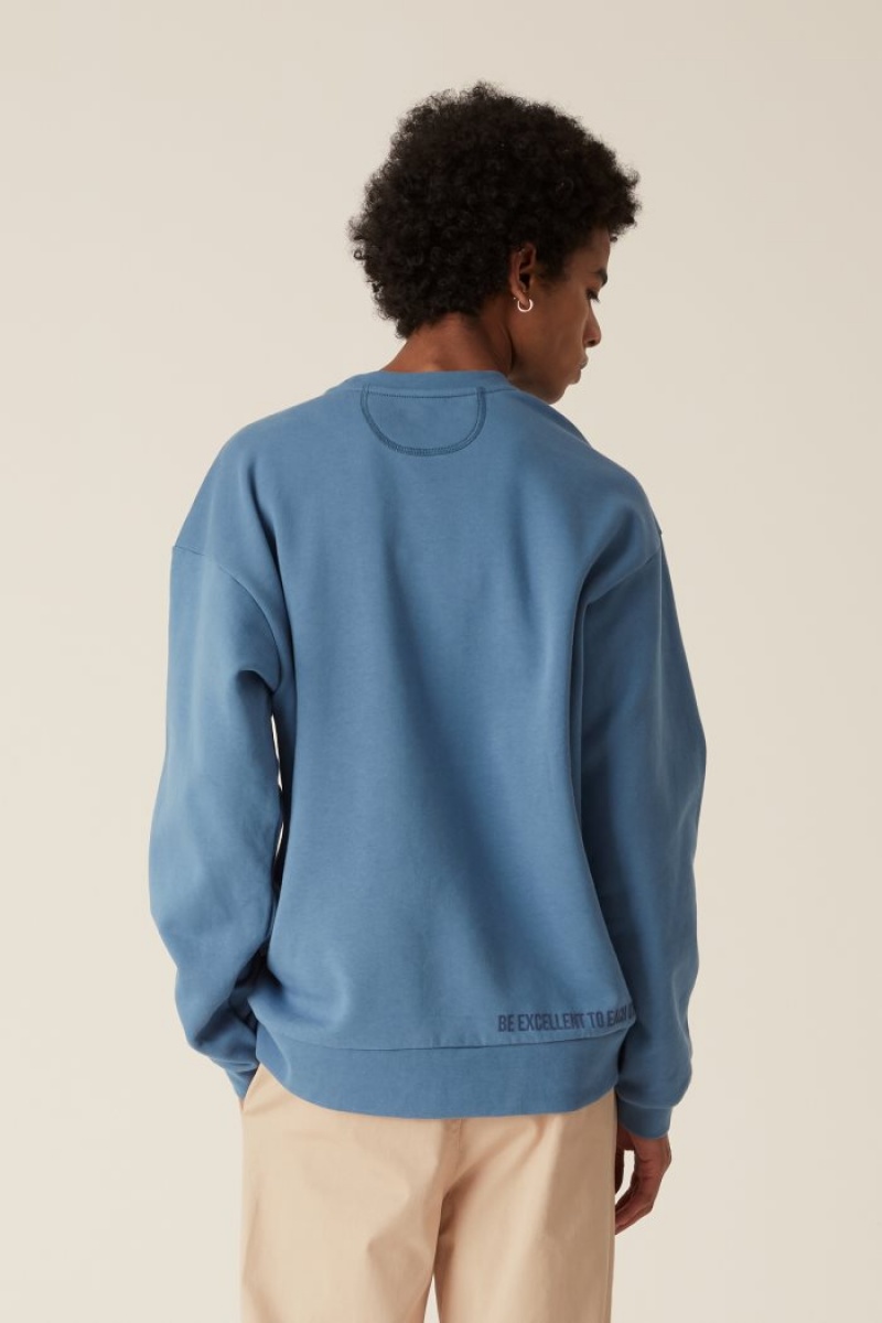 Sudadera La Martina LMRTN Crew-neck Azules Chile | JHK-5116