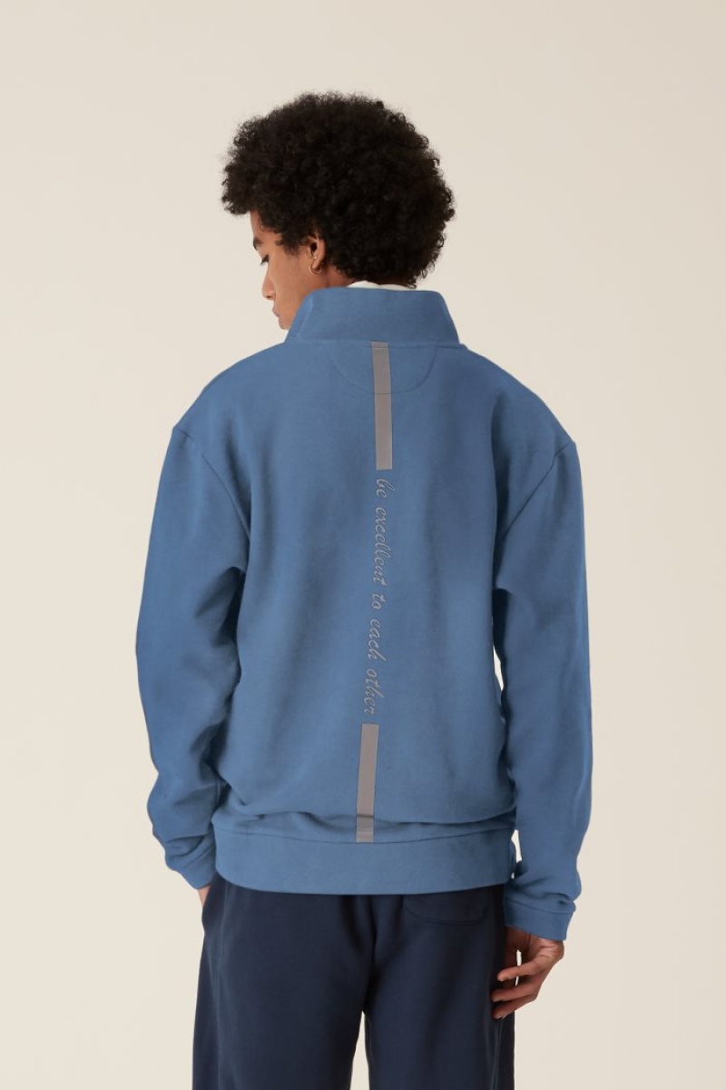 Sudadera La Martina LMRTN High-neck Azules Chile | JVI-4461