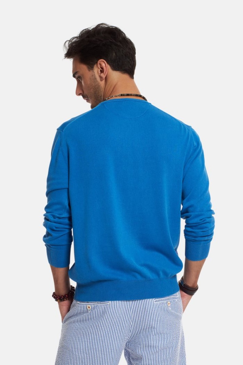 Sudadera La Martina Regular-fit Brushed Cotton Hombre Azules Chile | SYS-5307