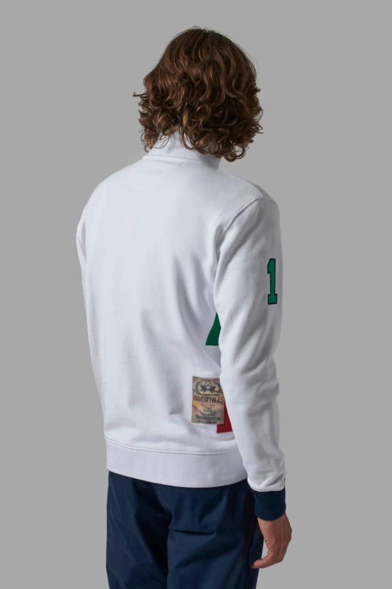 Sudadera La Martina Regular-fit Brushed Cotton Hombre Blancas Chile | XVK-9675