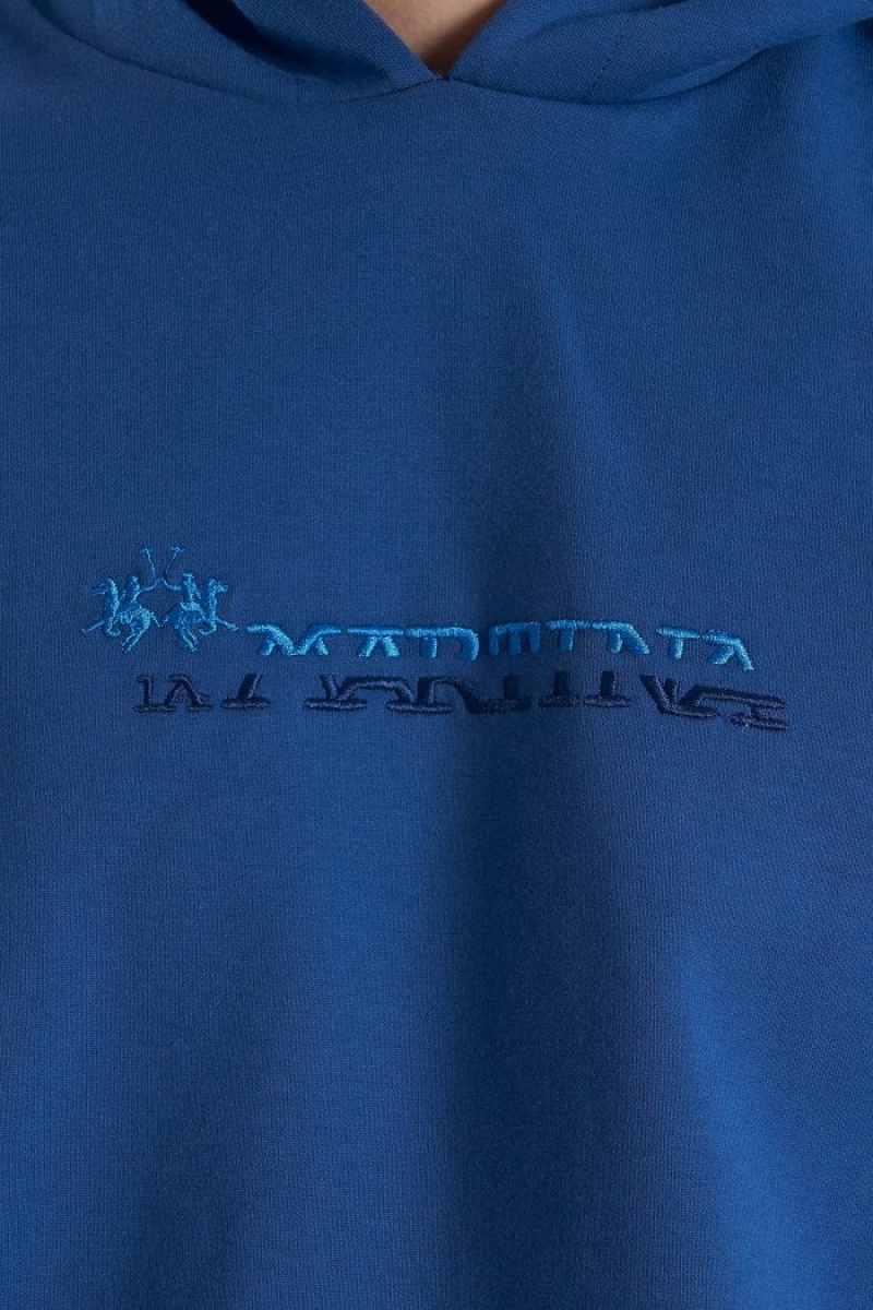 Sudadera La Martina Regular-fit Brushed Cotton Hombre Azules Chile | RWM-9067