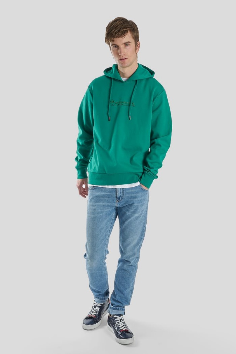 Sudadera La Martina Regular-fit Brushed Cotton Hombre Verde Chile | SKH-4272