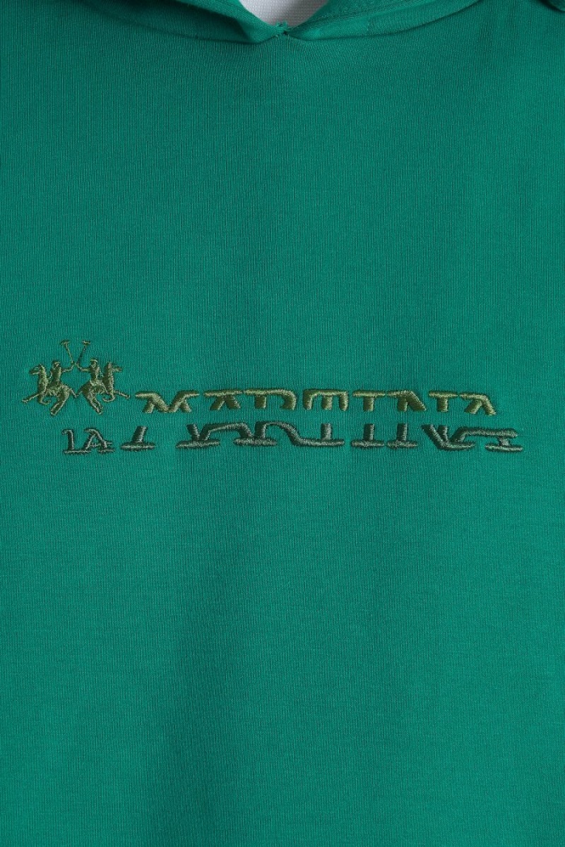 Sudadera La Martina Regular-fit Brushed Cotton Hombre Verde Chile | SKH-4272