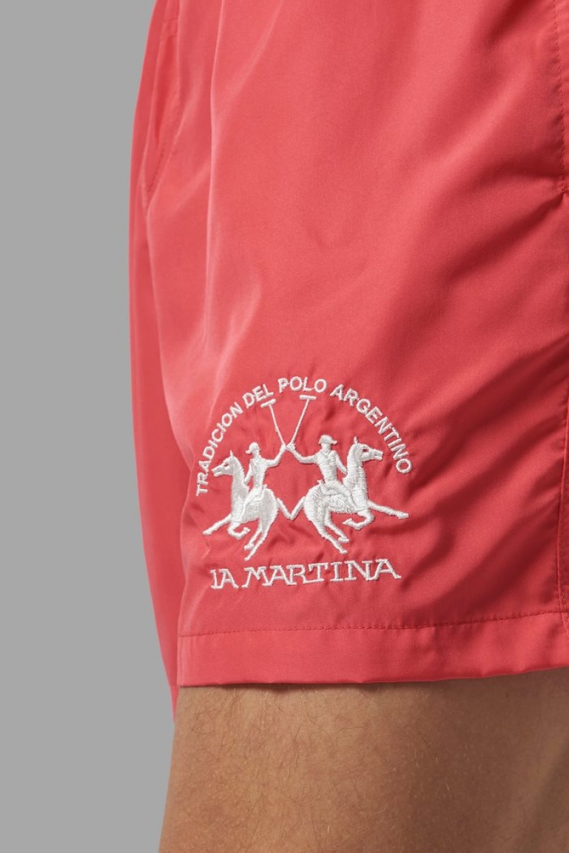 Swim Shorts La Martina Regular-fit Hombre Coral Chile | AMB-5581