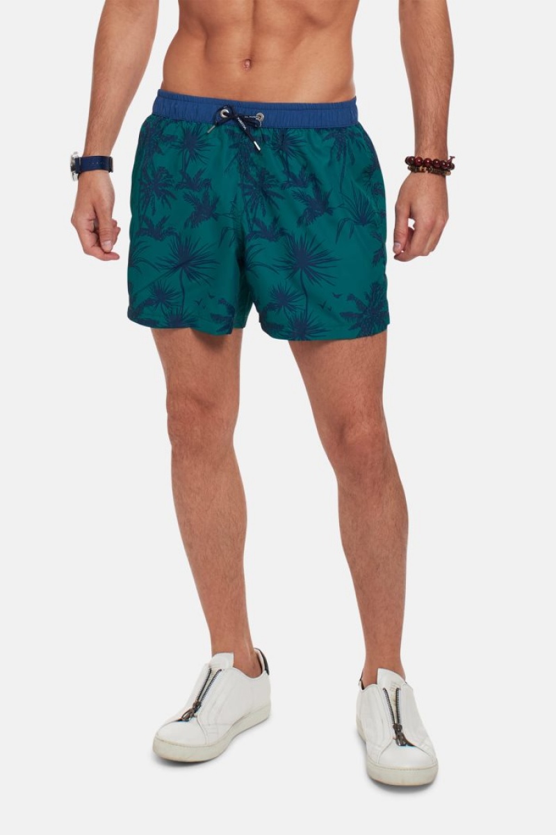 Swim Shorts La Martina Regular-fit Hombre Verde Chile | QOC-6061