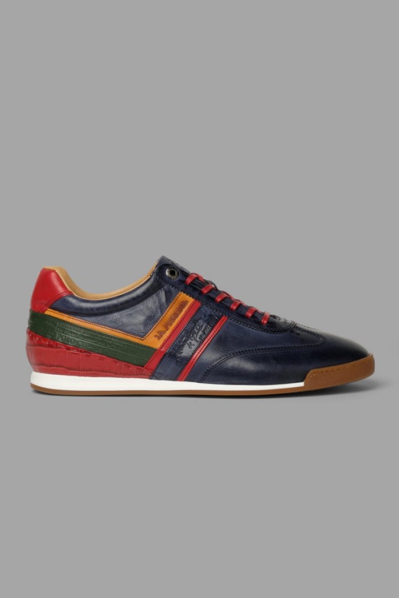 Zapatillas La Martina Multicoloured Leather Hombre Azul Marino Chile | YGZ-0875