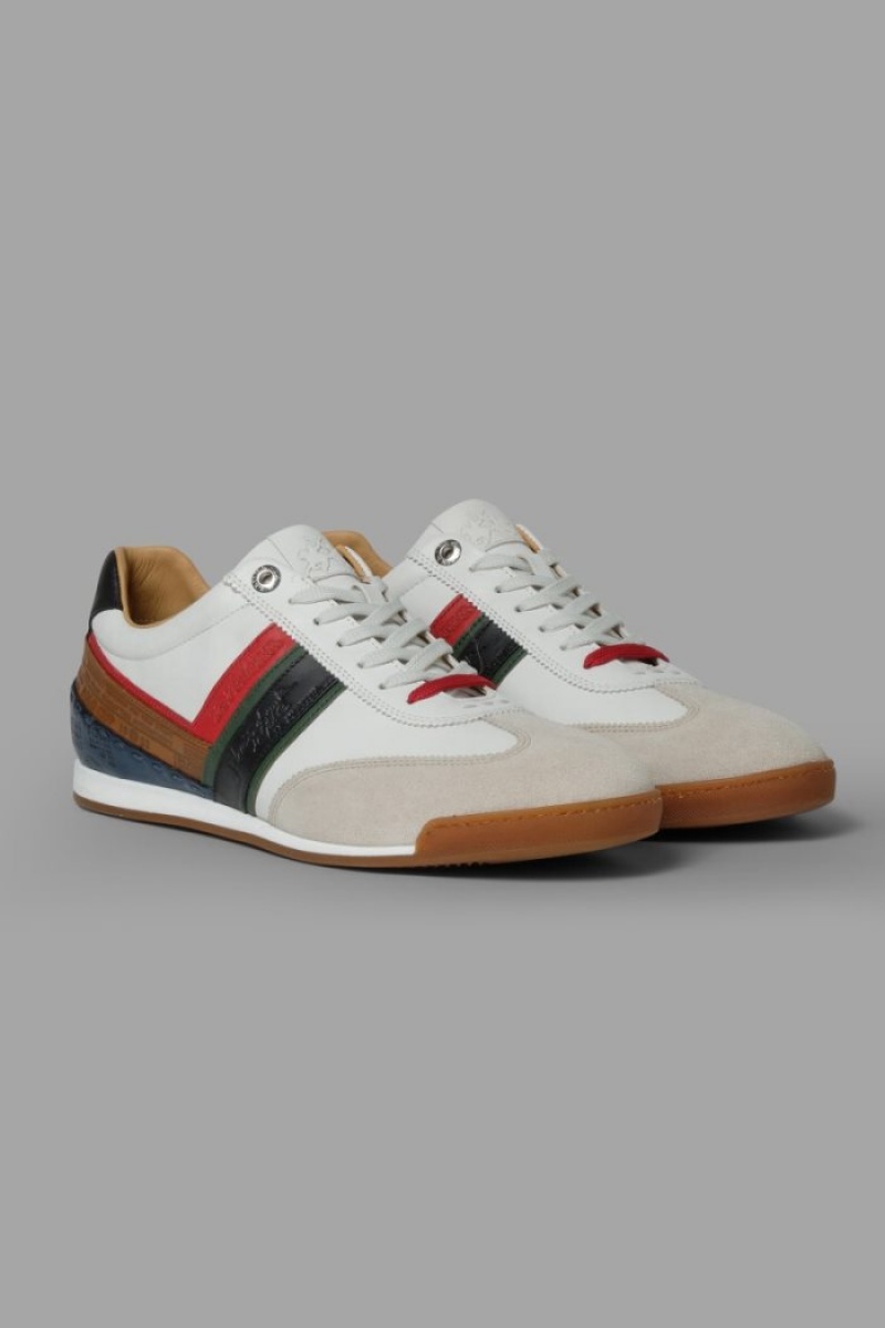 Zapatillas La Martina Multicoloured Leather Hombre Blancas / Gris Chile | YQG-2241