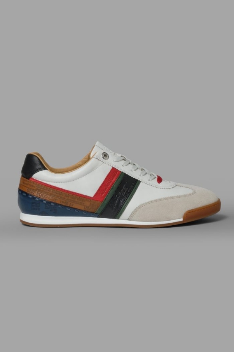 Zapatillas La Martina Multicoloured Leather Hombre Blancas / Gris Chile | YQG-2241