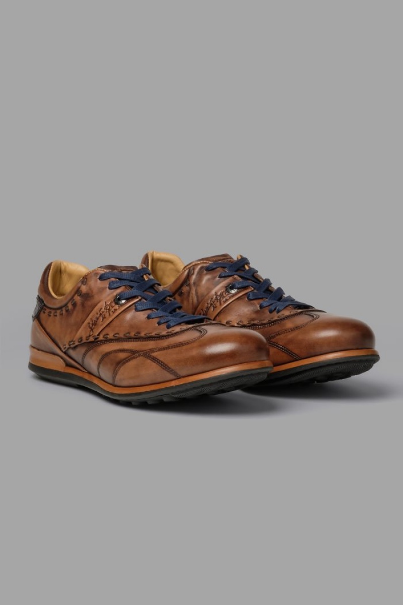 Zapatos La Martina Cuero Oxford-style Hombre Dark Marrones Chile | UMX-5786